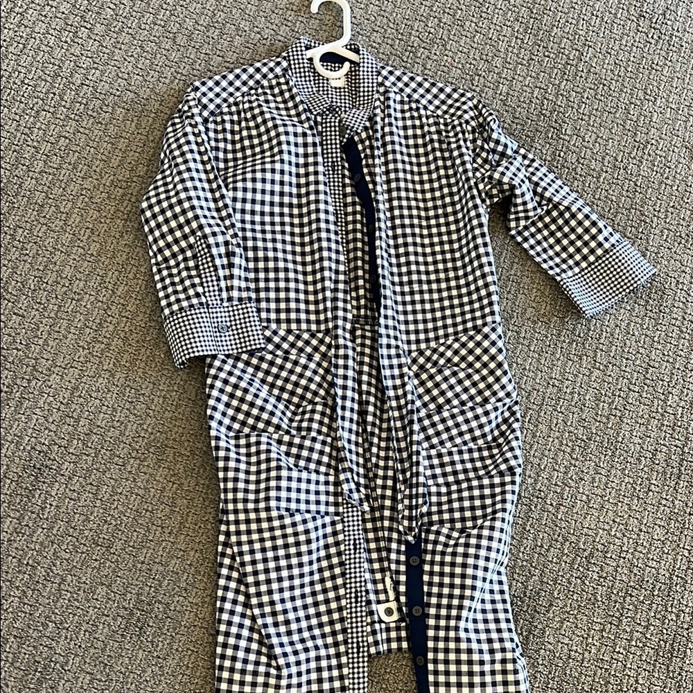 Navy and White Gingham Dress